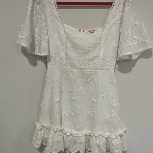 white floral detail showpo flowy dress